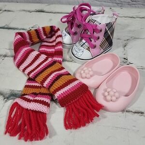 Our Generation Ballet Flats 18" Doll Scale Lot High-Top Tennis Shoes Scarf